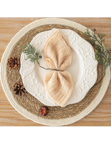 Servilletas de Gasa Keketoarrange 43x43 cm Juego de 6 Beige