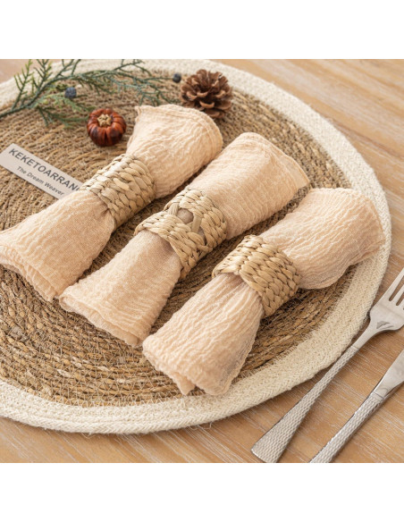 Servilletas de Gasa Keketoarrange 43x43 cm Juego de 6 Beige