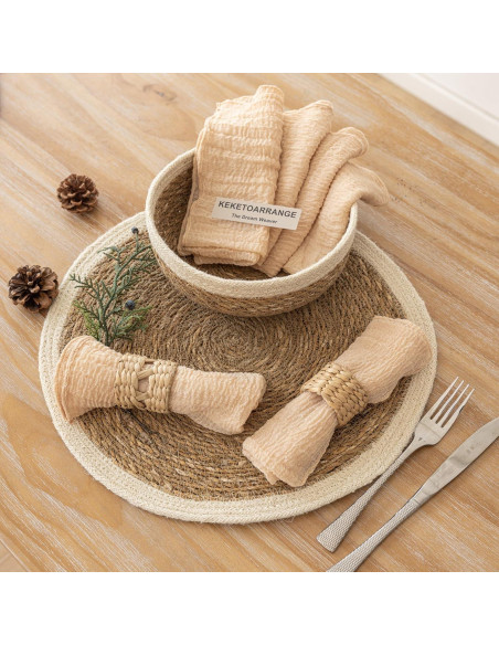 Servilletas de Gasa Keketoarrange 43x43 cm Juego de 6 Beige
