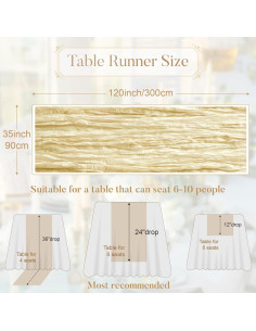 Caminito de Mesa Beige Pusunas 304.8x88.9 cm Algodón 2