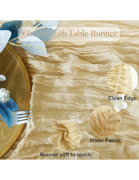 Caminito de Mesa Beige Pusunas 304.8x88.9 cm Algodón