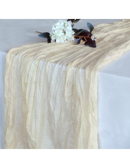 Caminito de Mesa Beige Pusunas 304.8x88.9 cm Algodón