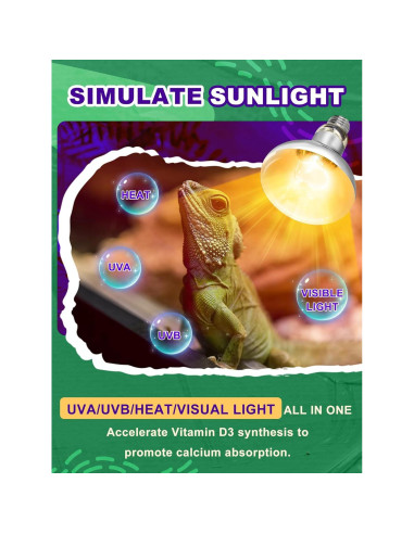Bombilla de Calor 80W REPTISPA UVA UVB para Reptiles