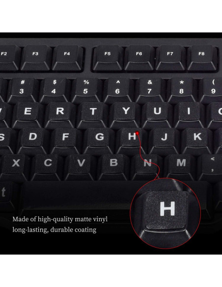 Etiquetas de Teclado en Inglés imComor - Letras Grandes Universales