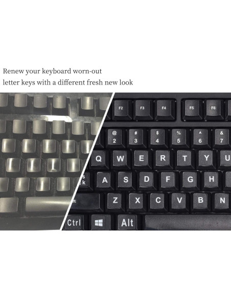 Etiquetas de Teclado en Inglés imComor - Letras Grandes Universales