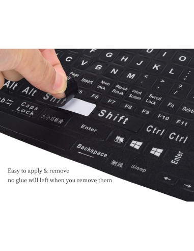 Etiquetas de Teclado en Inglés imComor - Letras Grandes Universales