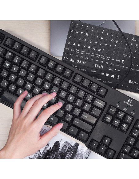Etiquetas de Teclado en Inglés imComor - Letras Grandes Universales