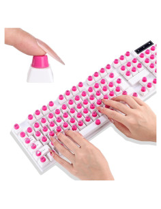 Etiquetas de Teclado Autoadhesivas UniEasy para Uñas Largas - 128 Pcs Rosa