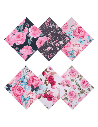 6 Paños de Limpieza de Gafas Microfibra Multicolor Peonía