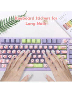 Calcomanías para Teclado Rosa Scorking 70 Pcs para Uñas Largas 2