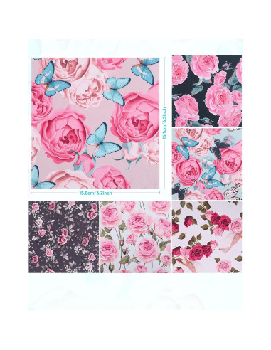 6 Paños de Limpieza de Gafas Microfibra Multicolor Peonía