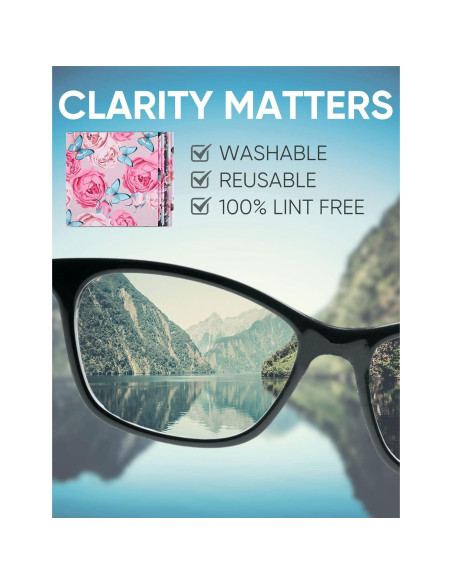 6 Paños de Limpieza de Gafas Microfibra Multicolor Peonía