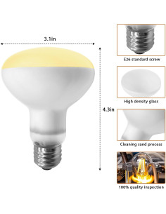 Bombillas de Calor para Reptiles Yimidool 50W UVA Paquete de 2 2