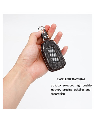 Funda de Llave de Coche de Cuero Syihah - 2 Piezas Marrón