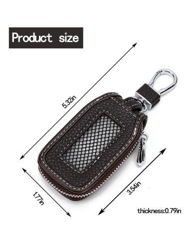 Funda de Llave de Coche de Cuero Syihah - 2 Piezas Marrón