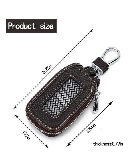 Funda de Llave de Coche de Cuero Syihah - 2 Piezas Marrón