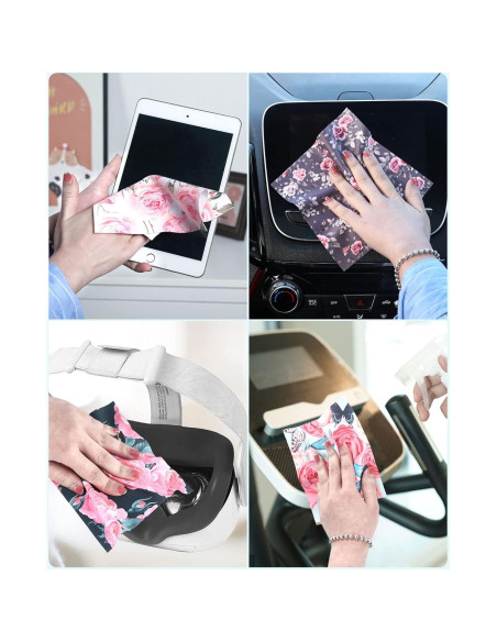 6 Paños de Limpieza de Gafas Microfibra Multicolor Peonía