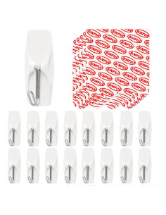 Ganchos de Alambre Adhesivos Sin Daño Sinfuo - 16 Ganchos