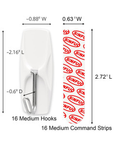 Ganchos de Alambre Adhesivos Sin Daño Sinfuo - 16 Ganchos 2