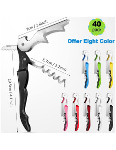 40 Abrebotellas de Vino Honoson 3 en 1 Colores Variados 2