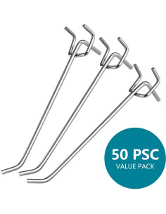 50 Ganchos para Tablero de Clavos Jiozermi 15.88 kg Metal 2