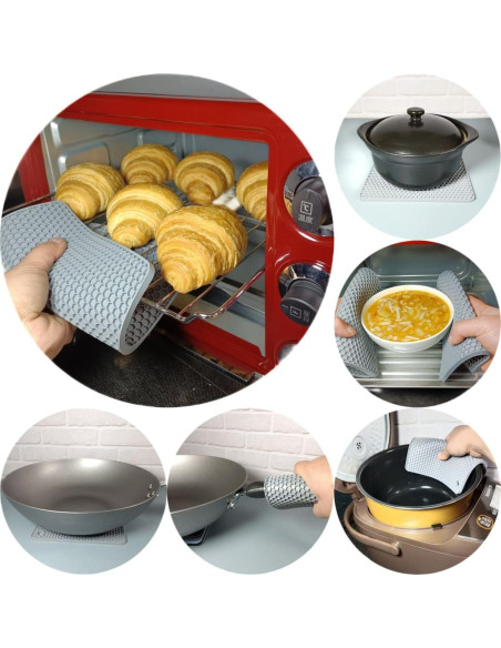 Trivetes de Silicona Hotsyang 6 Piezas 18.5x18.5 cm Grises Trivetes de Silicona Hotsyang 6 Piezas 18.5x18.5 cm Grises