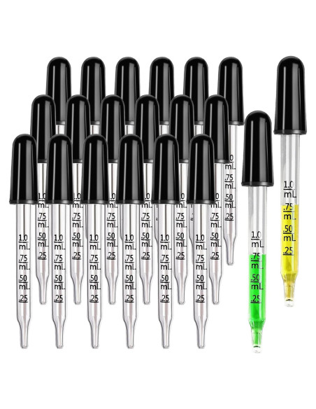 Cuentagotas de Vidrio Teenitor 20 Piezas 1 mL para Aceites