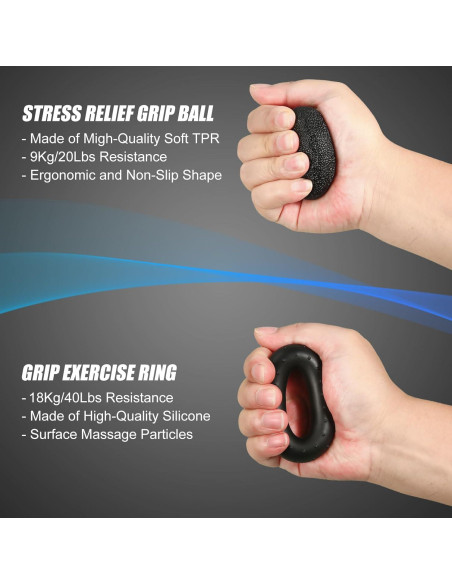 Kit de Entrenadores de Fuerza de Agarre MTCJSLA 5 Piezas