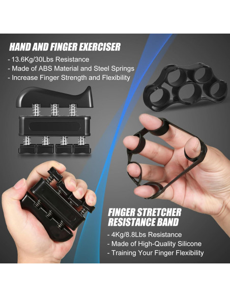 Kit de Entrenadores de Fuerza de Agarre MTCJSLA 5 Piezas