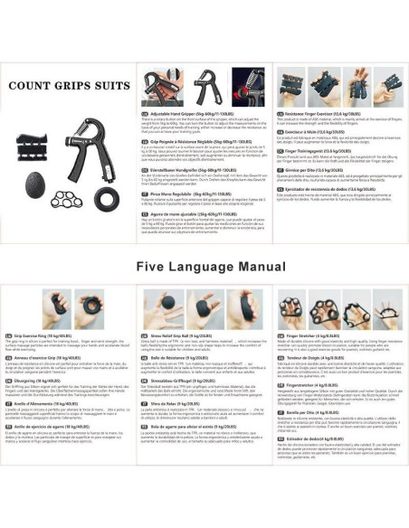 Kit de Entrenadores de Fuerza de Agarre MTCJSLA 5 Piezas