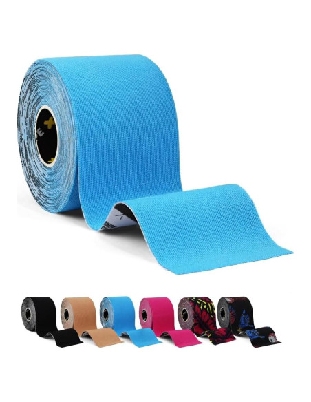 Cinta Kinesiológica SPORTTAPE 5m Hipoalergénica Azul
