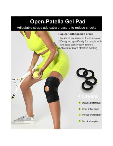 Férula para Rodilla SUJAYU Abierta Ajustable para Dolor