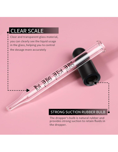 Cuentagotas de Vidrio Teenitor 20 Piezas 1 mL para Aceites