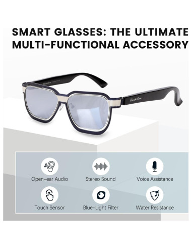 Gafas Bluetooth Mopink 3005C3 Gris, Protección UV400, 5h Música