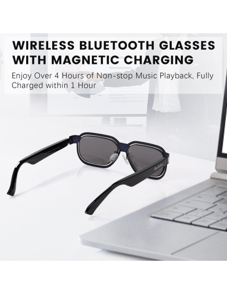 Gafas Bluetooth Mopink 3005C3 Gris, Protección UV400, 5h Música