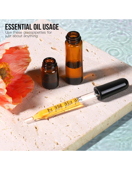 Cuentagotas de Vidrio Teenitor 20 Piezas 1 mL para Aceites