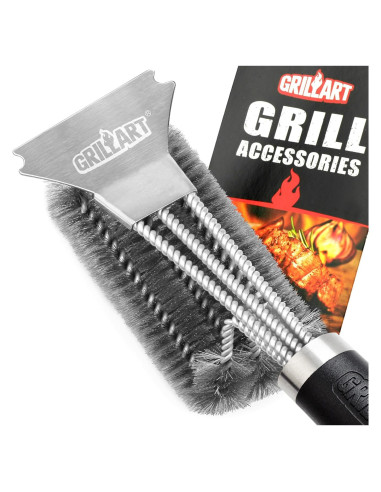 Cepillo de Parrilla GRILLART 3 en 1 Acero Inoxidable 45,72 cm