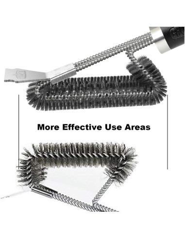 Cepillo de Parrilla GRILLART 3 en 1 Acero Inoxidable 45,72 cm