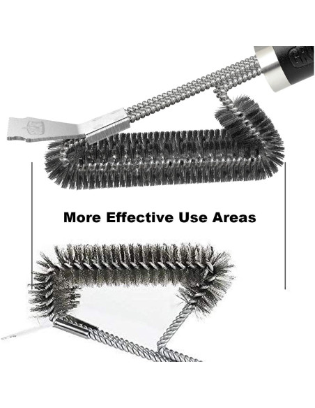 Cepillo de Parrilla GRILLART 3 en 1 Acero Inoxidable 45,72 cm