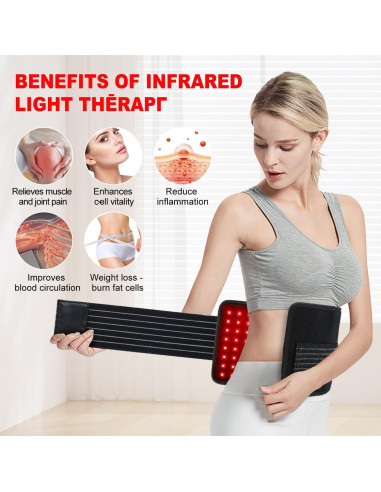 Cinturón de Terapia de Luz Roja Myipyi 39.9x20.1cm Alivio Dolor