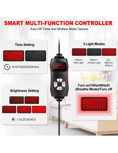 Cinturón de Terapia de Luz Roja Myipyi 39.9x20.1cm Alivio Dolor