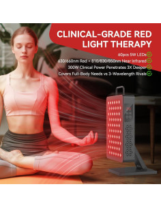 Panel de Terapia de Luz Roja Velicha X300 300W LED Infrarrojo 2