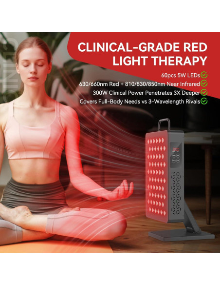 Panel de Terapia de Luz Roja Velicha X300 300W LED Infrarrojo