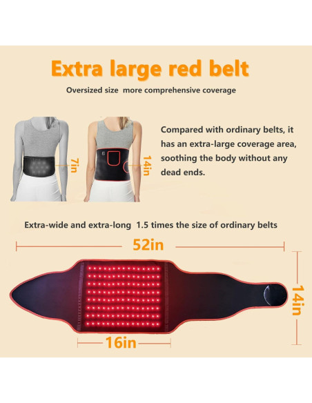 Cinturón de Terapia de Luz Roja TUUKO 132 cm Alivio Dolor