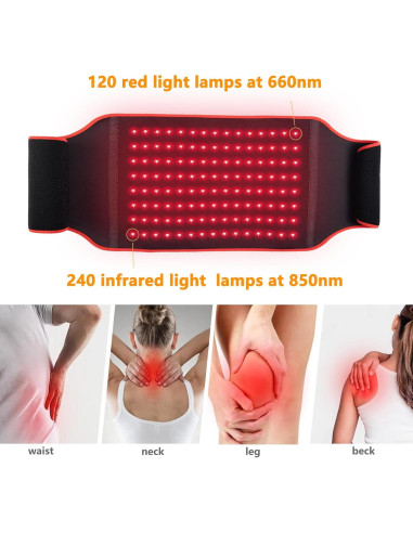 Cinturón de Terapia de Luz Roja TUUKO 132 cm Alivio Dolor