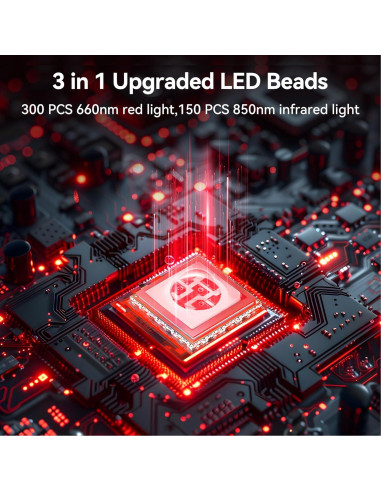 Cinturón de Terapia de Luz Roja Vortro 150 LED 660nm 850nm