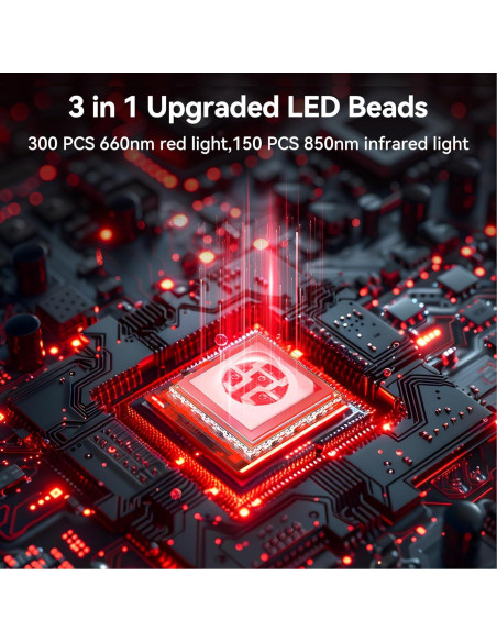 Cinturón de Terapia de Luz Roja Vortro 150 LED 660nm 850nm
