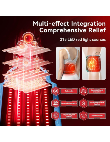 Cinturón de Terapia de Luz Roja Vortro 150 LED 660nm 850nm