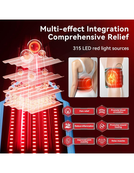 Cinturón de Terapia de Luz Roja Vortro 150 LED 660nm 850nm