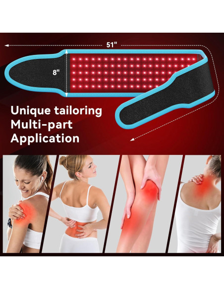 Cinturón de Terapia de Luz Roja Vortro 150 LED 660nm 850nm